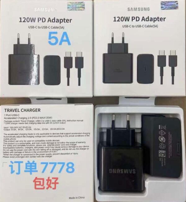 Carregador tipo c tipo c Samsun 120W PD Adapter