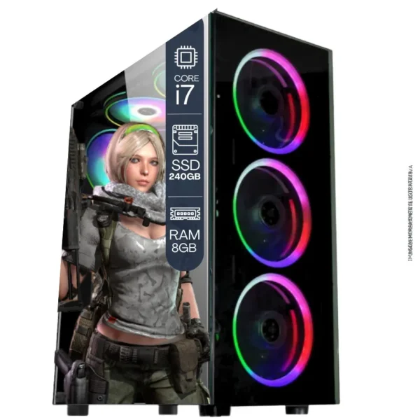 Computador PC Gamer Completo TOB Intel Core i7 SSD 240GB 8GB Teclado Mouse Mouse Pad e Headset Gamer Monitor 19 Windows 10 Pro Trial - Imagem 6